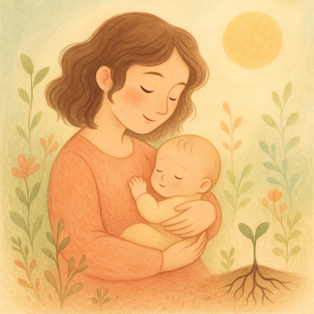 Mamma e neonato illustrazione